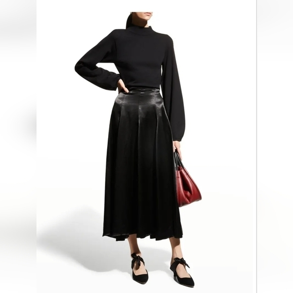 Vince Puff Sleeve Mock Neck Open Back Sweater Black v793883836 - Picture 2 of 7